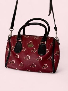 Coach F36203 Bramble Rose Mini Bennett Leather Satchel Purse w/ adjustable strap